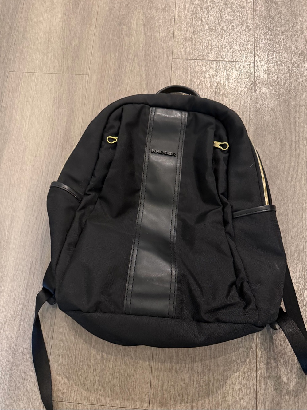 Black Everyday Backpack with Gold Accents